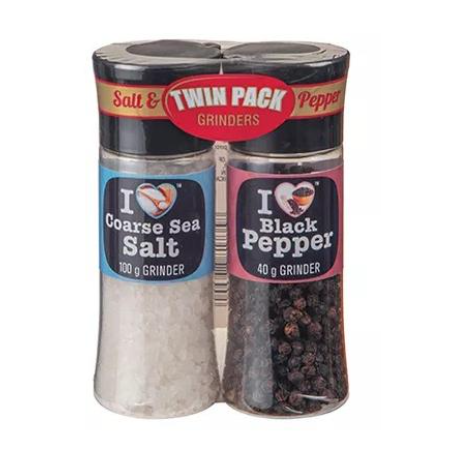 Nhas Salt & Pepper Grinder Combo (White 100G) & (Black 40G)