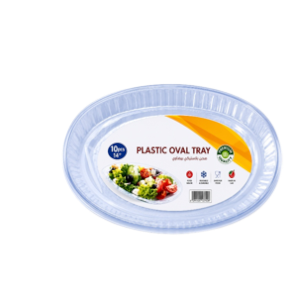 Plastic Oval Tray 10Un