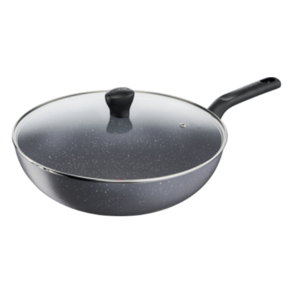 Tefal - Naturastone Effect Wokpan With Lid 28Cm