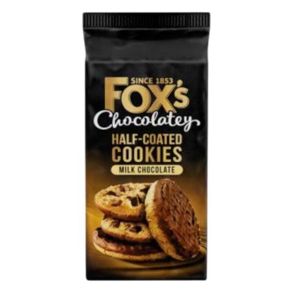 Fox's Fabulous Chocolatey Half-Coated Milk Chocolate Cookies 175G