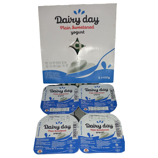 Dairy Day Yogurt Plain Sweet 100G 4Un