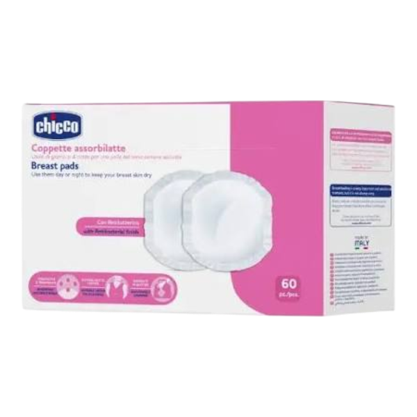 Chicco Breast Pads With Anti-Bacterial Finish 60Un