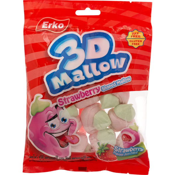 Erko Mallow Srawberry Jam Filled 80G