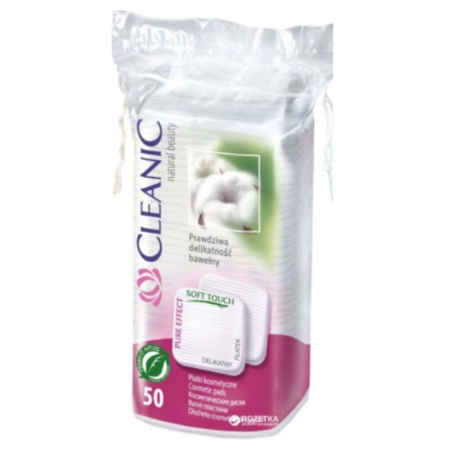 Cleanic Square Cotton Pads 50Un