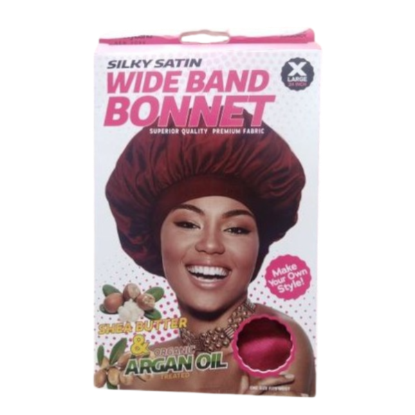 Beautyland Silky Satin Wide Band Bonnet Fuchsia