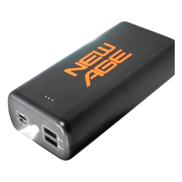 New Age 4Ports 2Usb-A+Type-C+Micro Polymer Powerbank 33000Mah (Black)
