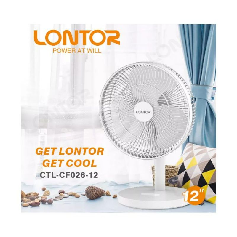Lontor 12" Rechargeable Table Fan 2400Mah-22W Ctl-Cf026