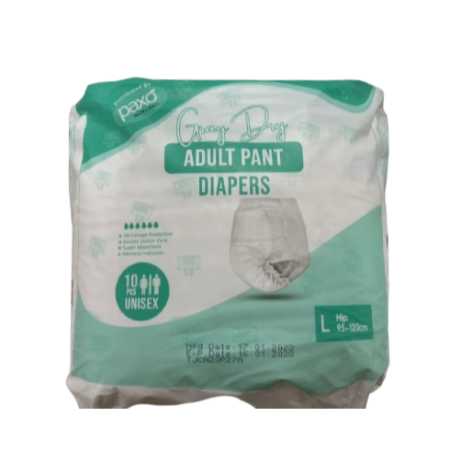Gray Dry Adult Pant Diapers - Large