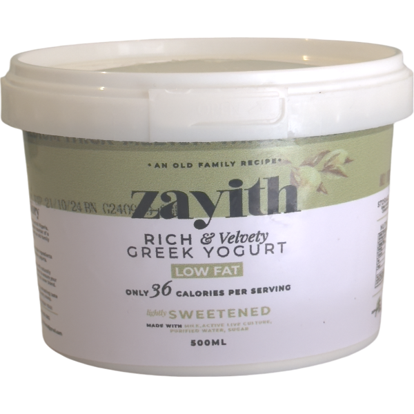 Zayith Greek Yogurt Low-Fat Lightly Sweetened 500Ml