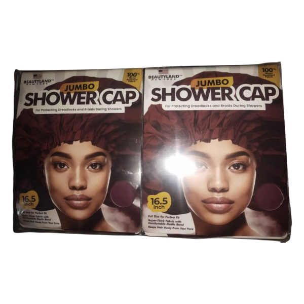 Beautyland Jumbo Shower Cap Burgundy Color 16.5 Inch