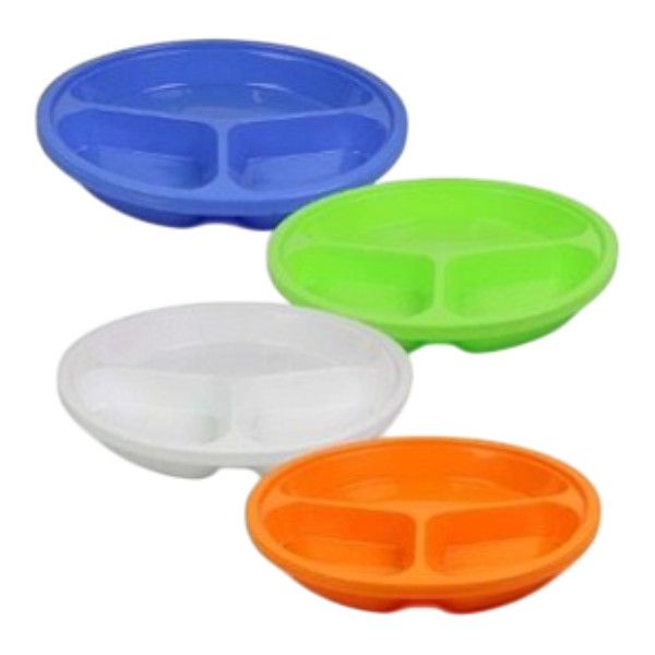Disposable Plates 3-Compartment 25Un