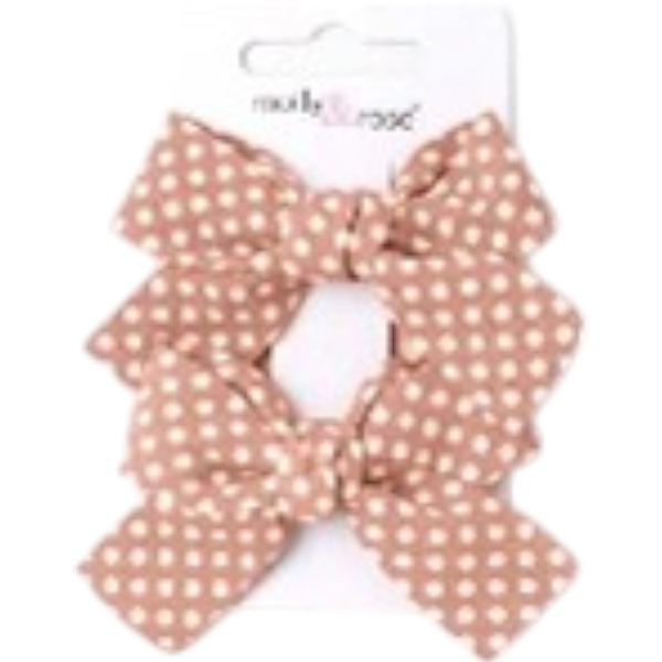 Fs Clip Bow Poca Dot Peach