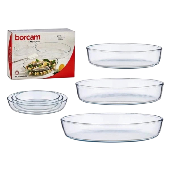 Pasabahce Borcam Ovenware Set Of 3 (1550+2360+3200Cc)