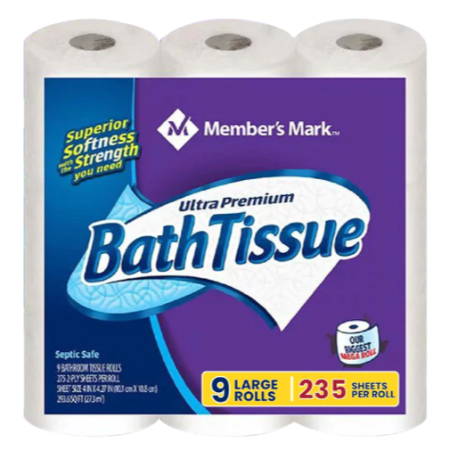 Member's Mark Ultra Premium Bath Tissue 9Rolls