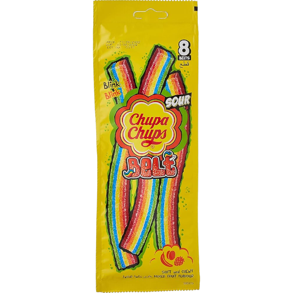 Chupa Chups Sour Belt (Mixed Fruits) 7.2G 8Un