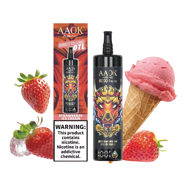 Aaok Strawberry Ice Cream 80K Puff