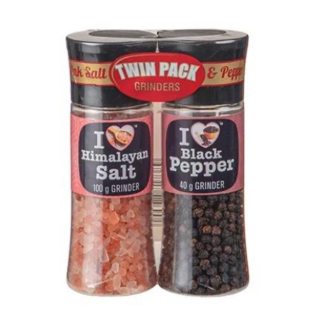 Himalayan Salt & Pepper Grinder Combo (Pink 100G) & (Black 40G)