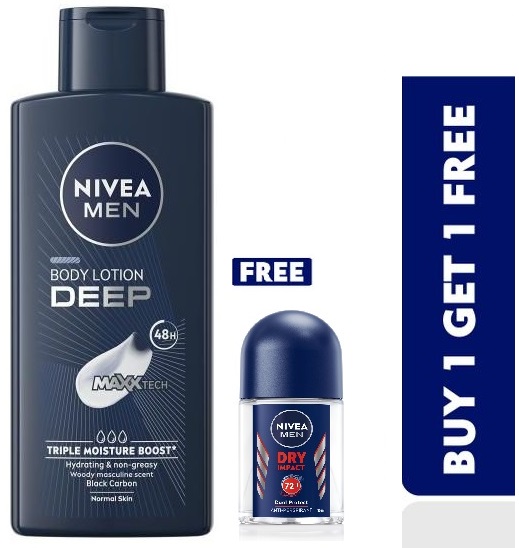 Nivea Deep Body Lotion + Free Roll On