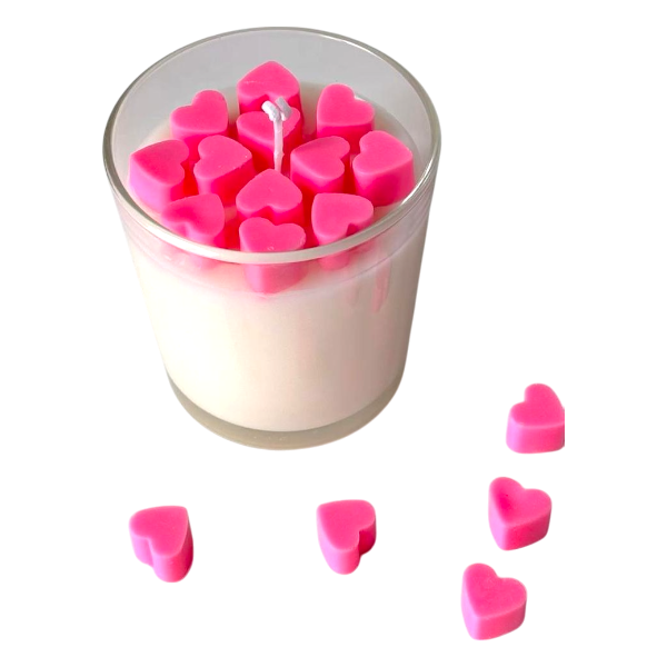 Pink Hearts Jar Candle