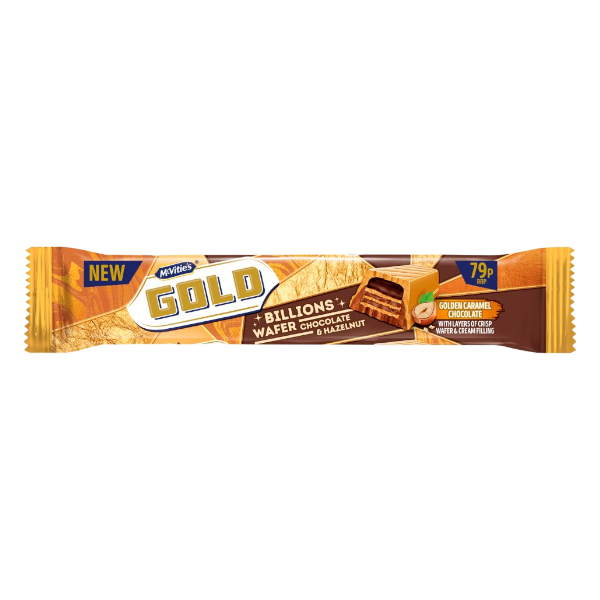 Mcvitie's Gold Billions  Chocolate & Hazelnut Wafer 39G