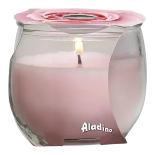 Aladino Candles Rose Small  Jar 120G