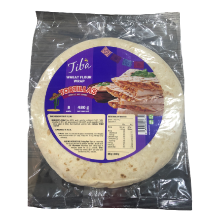 Tiba Tortillas Bread 8Wraps 480G