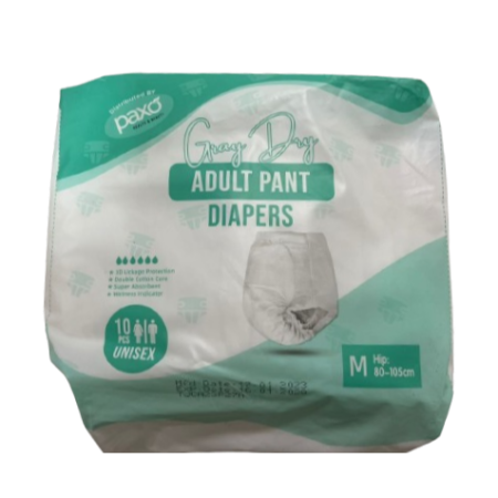 Gray Dry Adult Pant Diapers - Medium