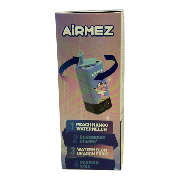 Airmez Vape Peach Mango Watermelon, Blueberry Cherry, Watermelon Dragon Fruit, Passion Kiss 120000 Puff