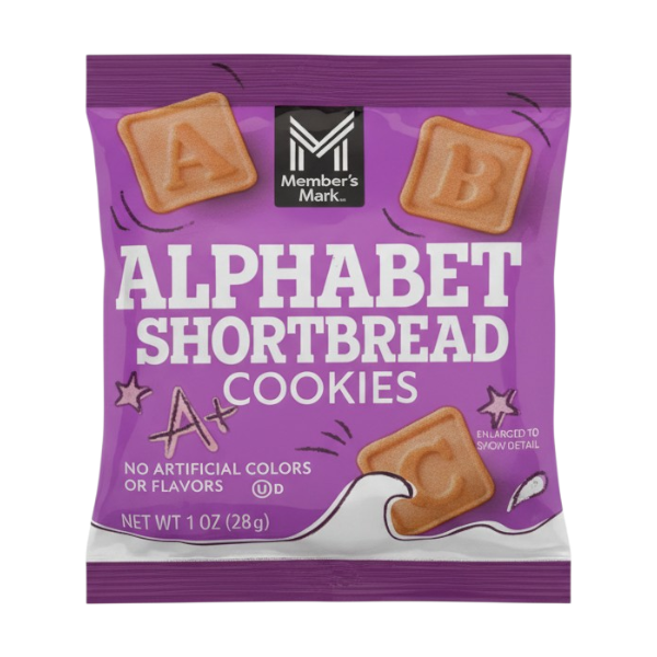 Members Mark Shortbread Cookies Alphabet 28G