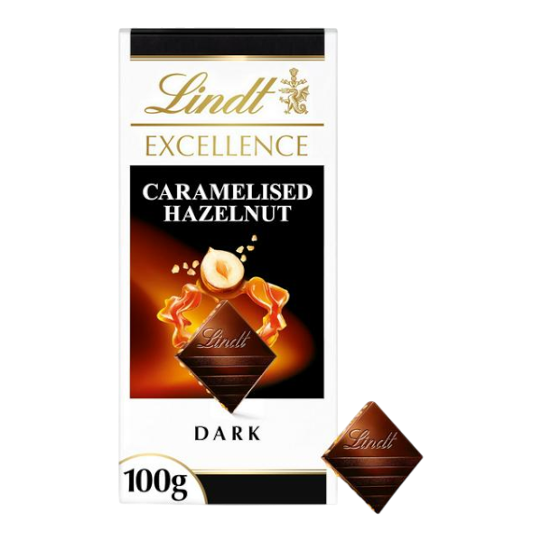 Lindt Excellence Black Hazelnut Caramel 100G