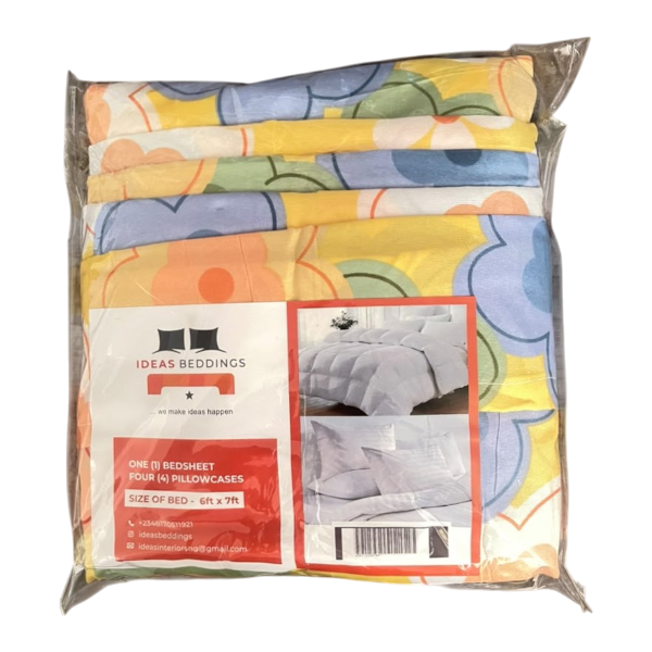 Ideas Pastel Pink & Multicolor Bedsheet (Bed Size: 6Ft X 7Ft) With Pillowcases 4Un