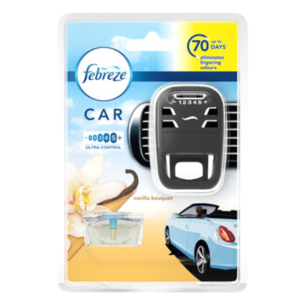 Febreze Car Vanilla Bouquet Air Freshener Starter Kit 7Ml