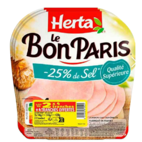 Herta Bon Paris Ham 25% Salt 80G