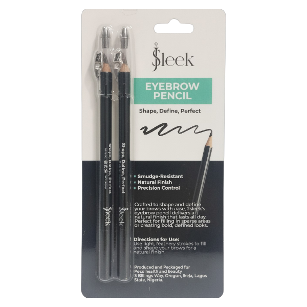 J Sleek Eyebrow Pencil Set + Sharpener (Brown +Black)