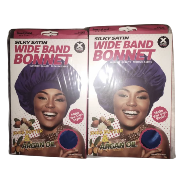 Beautyland Silky Satin Wide Band Bonnet Royal Blue X-Large