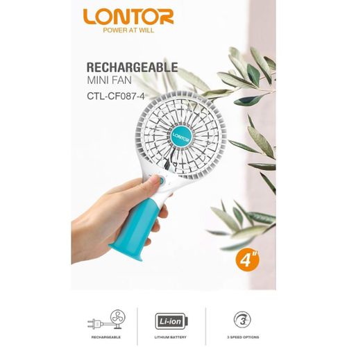 Lontor 4" Rechargeable Mini Handfan Ctl-Cf087-4