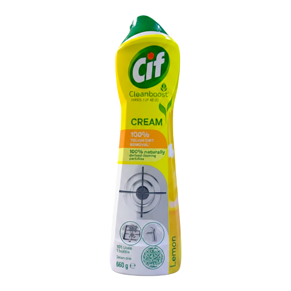 Cif Cleanboost Cream Lemon 600G