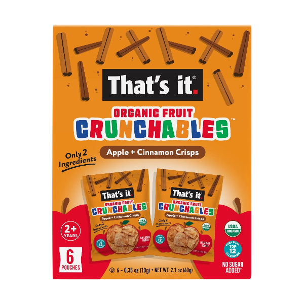 Thats It Organic Fruit Crunchable Apple + Cinnamon Crisp 10G