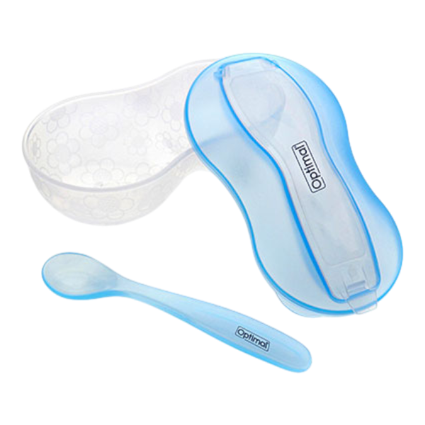 Optimal Grinding Feeding Bowl With Spoon (Blue) 4M+ Opb-1009