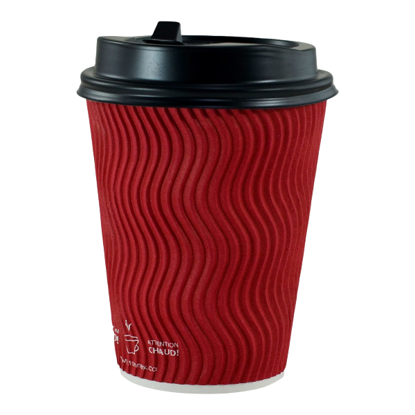4.Season Double Layered Insulate Heat Coffee Disposable Cup (Red Color) 280Ml 10Un