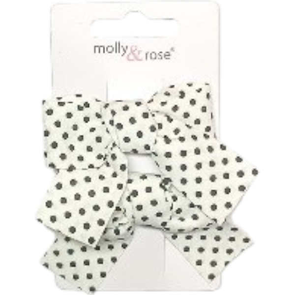 Fs Clip Bow Poca Dot Blk & White