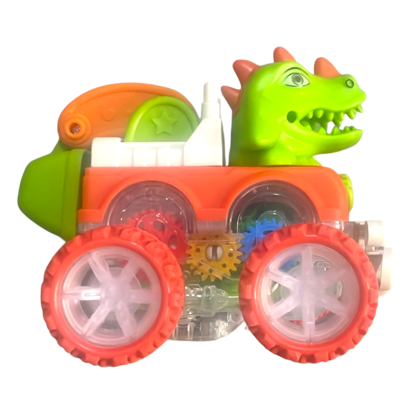 Light Gear Four-Wheel Drive Climbing Stunt Rotating Double Inertia Dinosaur Engineering Team (6Pcs),Display Box (S224A)