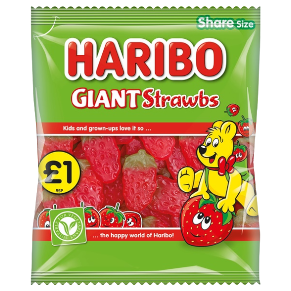 Haribo Giant Strawbs 154G