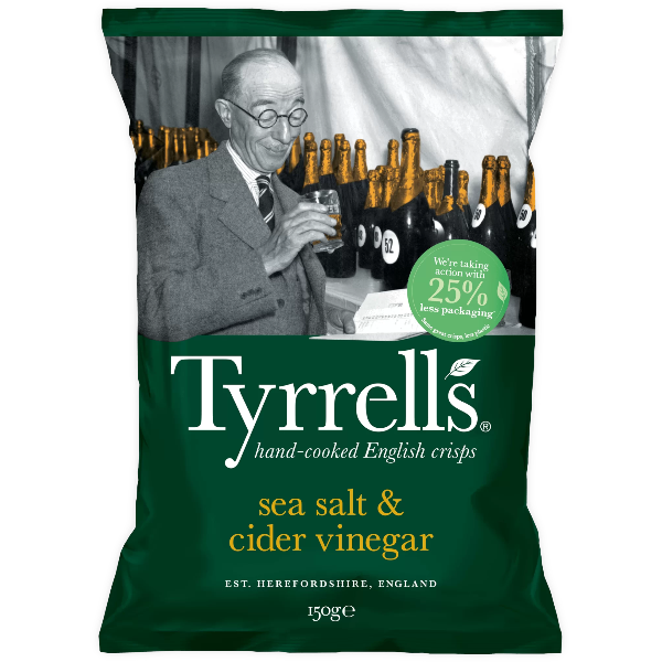Tyrrells Sea Salt & Cider Vinegar Chips 150G